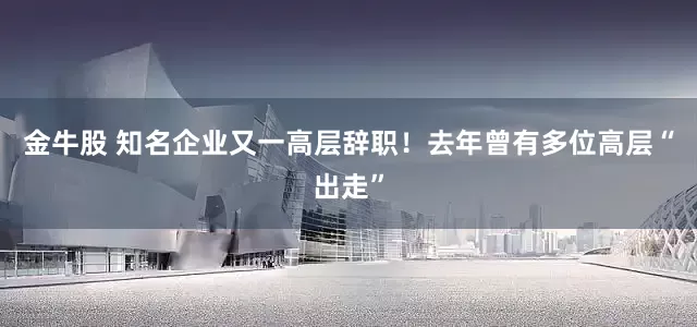 金牛股 知名企业又一高层辞职！去年曾有多位高层“出走”