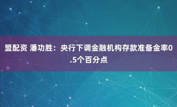 盟配资 潘功胜：央行下调金融机构存款准备金率0.5个百分点