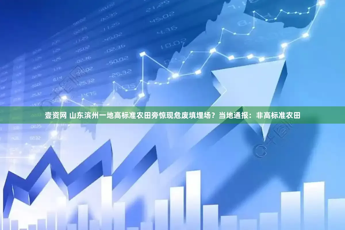 壹资网 山东滨州一地高标准农田旁惊现危废填埋场？当地通报：非高标准农田
